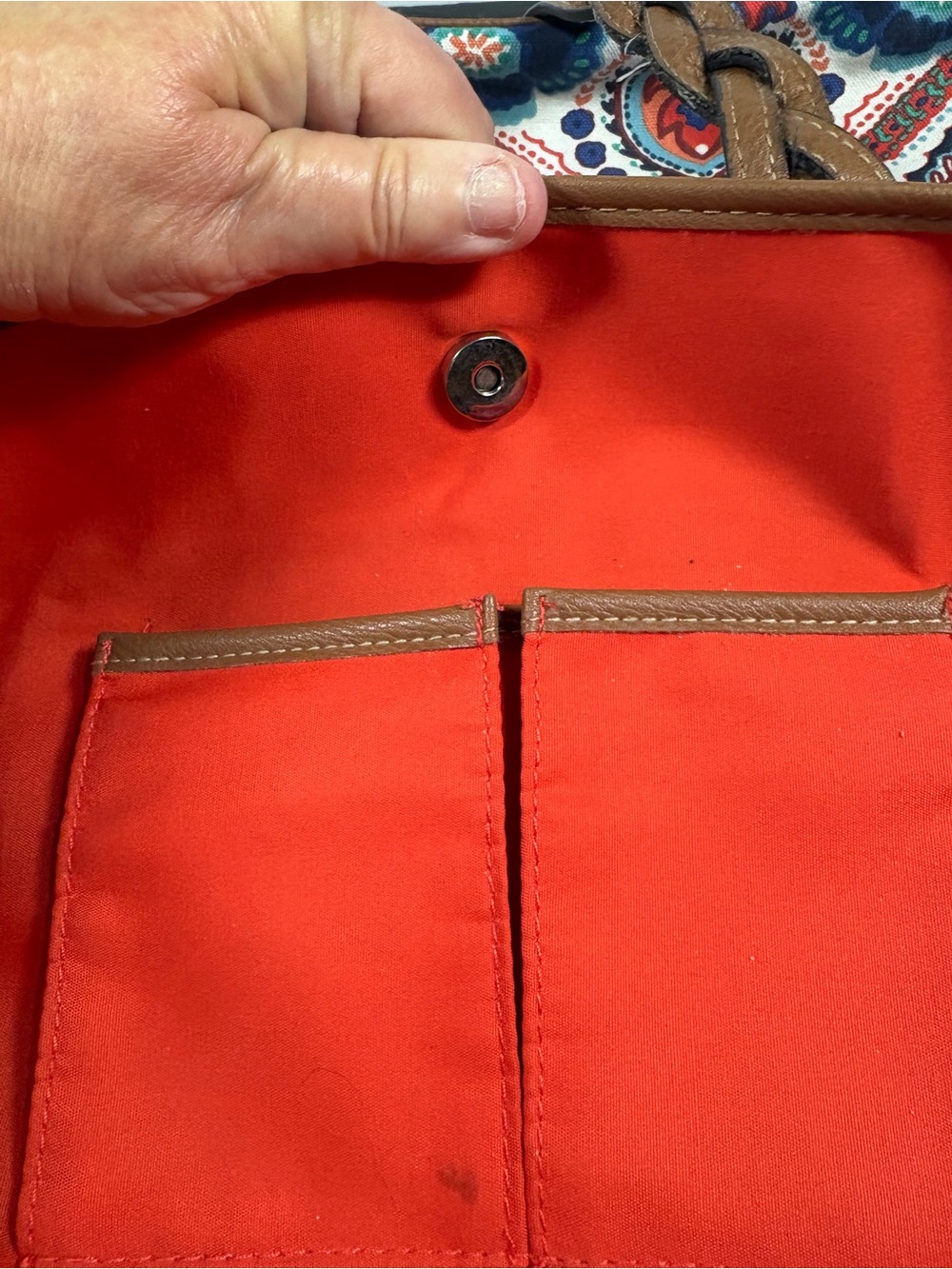 Croft & Barrow Bohemian Paisley Canvas Tote/Shoulder Bag with faux Leather Trim - Picture 11 of 16